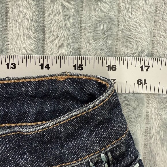 Earl Jean Shorts Womens 12 Embroidered Studded Western Cuffed Dk Wash Denim 32x4 - Picture 4 of 10